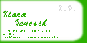 klara vancsik business card