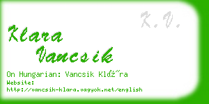 klara vancsik business card